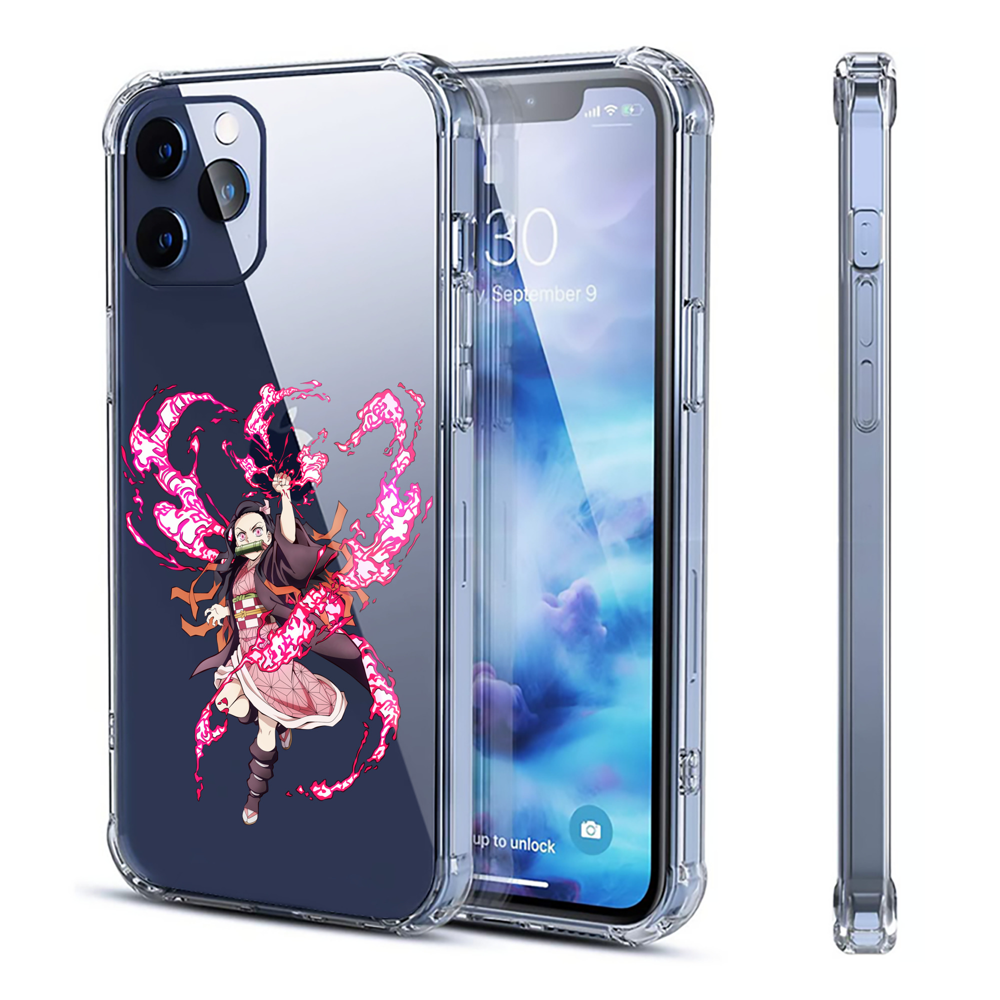 （画像用） 鬼滅の刃（きめつのやいば）竈門 禰󠄀豆子／かまど ねずこ Kamado Nezuko 【iPhone 12シリーズ対応】透明スマホケース（クリアソフトケース）